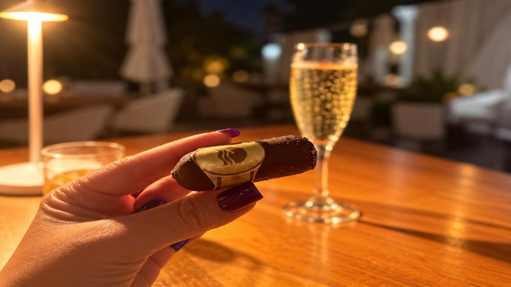 Chocolate cigar dessert at Dinner Under the Stars during the Casa de Campo Food & Wine Festival