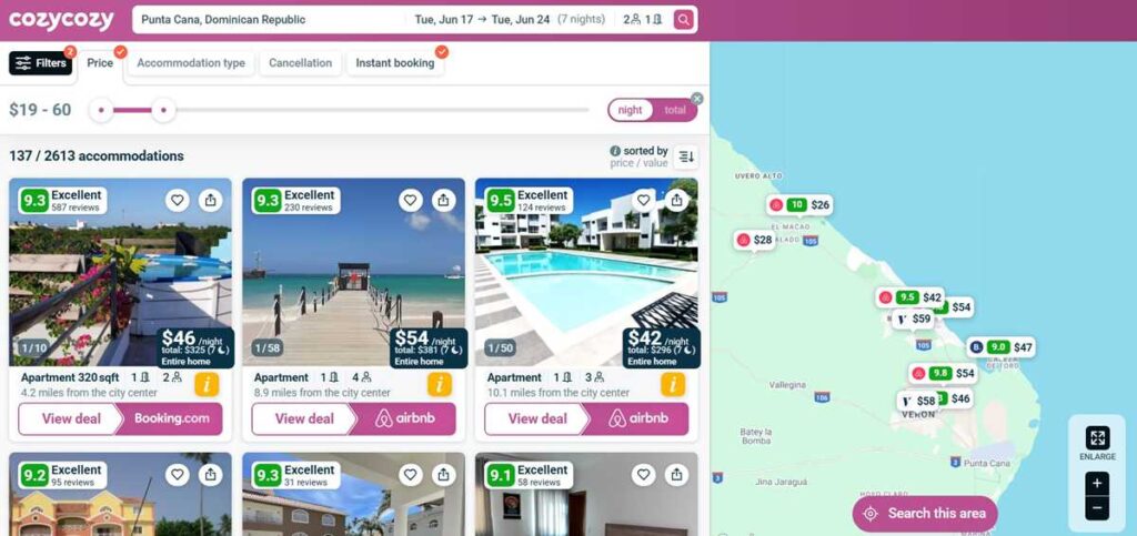 Übersichtliche günstige Unterkünfte in Punta Cana
