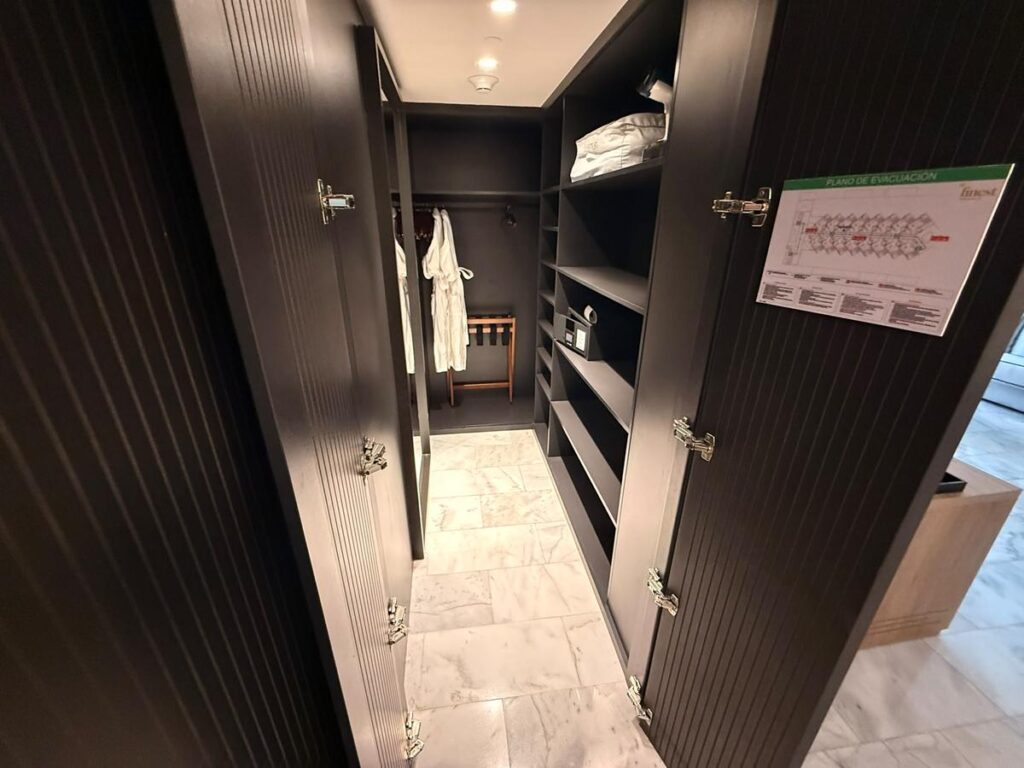 Walking closet in the rooms of Finest Punta Cana