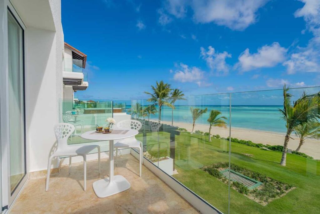 A beachfront studio in Cap Cana, bookable via Airbnb