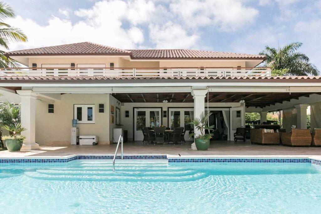 A beautiful villa-style Airbnb in Punta Cana with a large pool