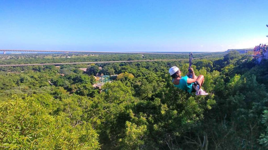 Ziplining at Scape Park Cap Cana, an adventure park in the south of Punta Cana