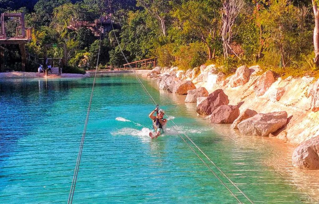 Ziplining at Scape Park Cap Cana, an adventure park in the south of Punta Cana