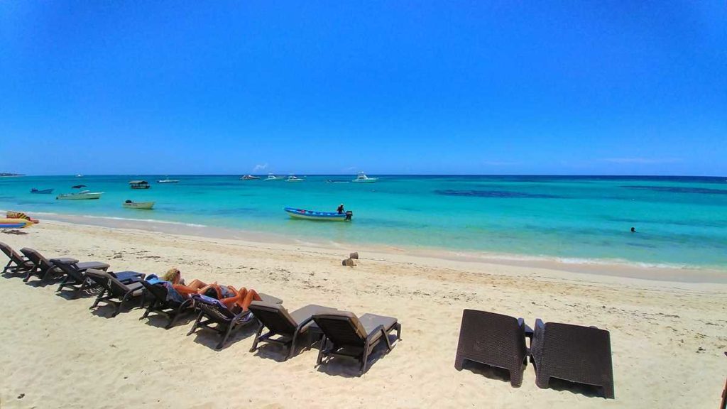 The public beach of El Cortecito in the area of Bavaro, Punta Cana