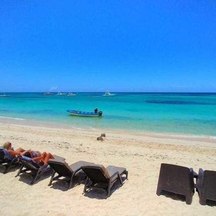 The public beach of El Cortecito in the area of Bavaro, Punta Cana