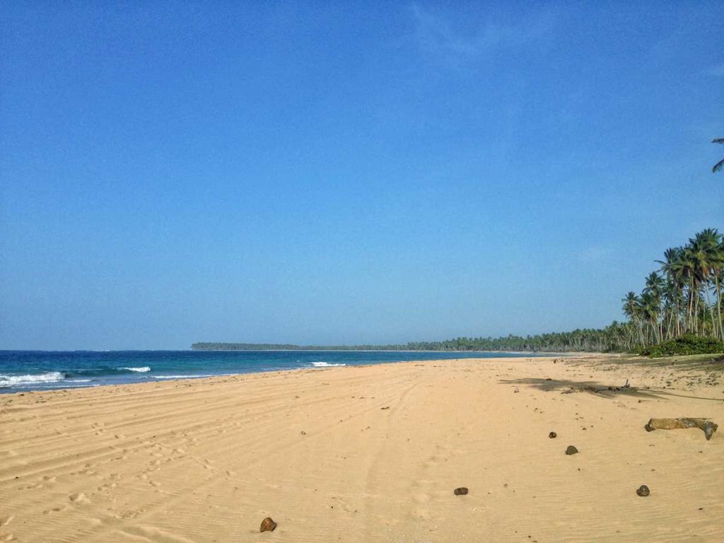 The wild and pristine beach of Playa Limon between Punta Cana and Miches