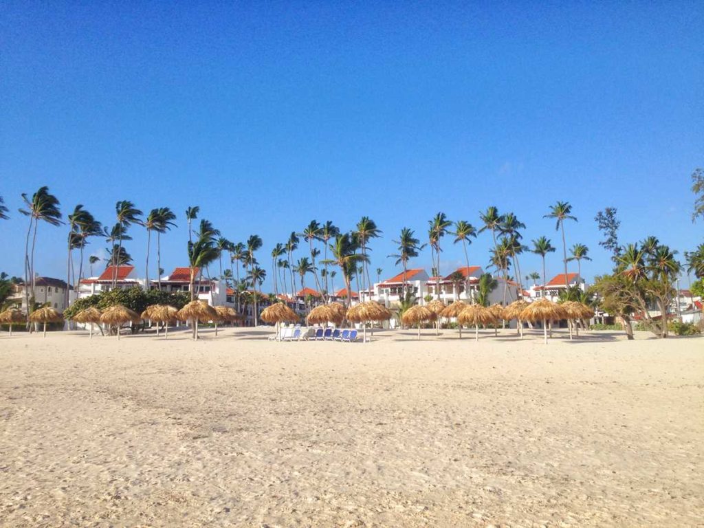 The Punta Cana public beach in the area of Los Corales