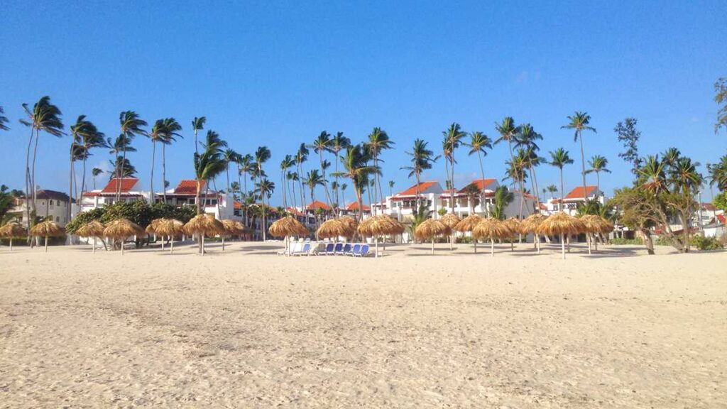 The Punta Cana public beach in the area of Los Corales