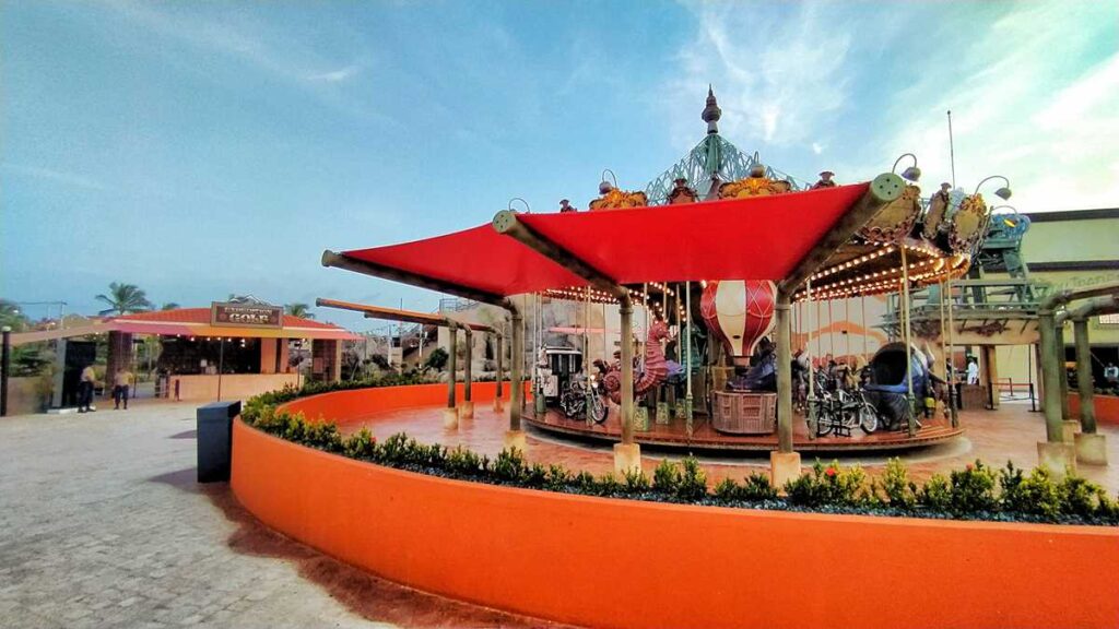 The childrens carousel Wheel of Wonder at Katmandu Theme Park Punta Cana