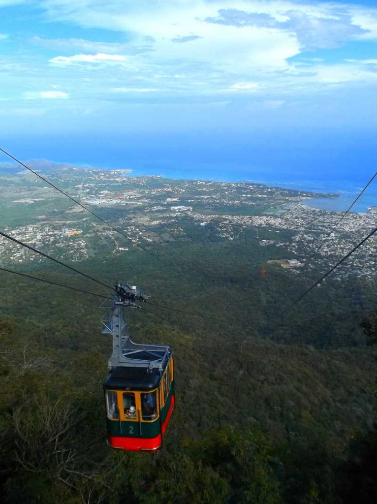 View from Montana Isabel de Torres on Puerto Plata and the cable car