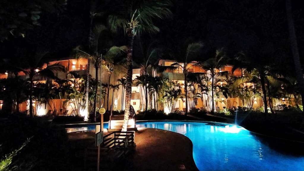 Nighttime impressions from Dreams Royal Beach Resort in Punta Cana