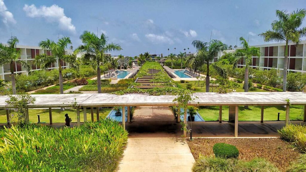The outdoor resort view at Live Aqua Punta Cana