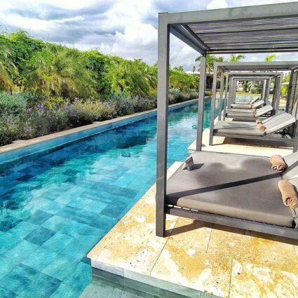 Live Aqua Punta Cana pool and bali beds