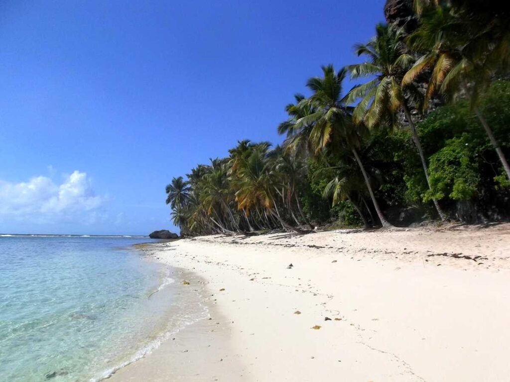 Playa Fronton on the eastern end of the Samana peninsula, only accessible by walking or by boat