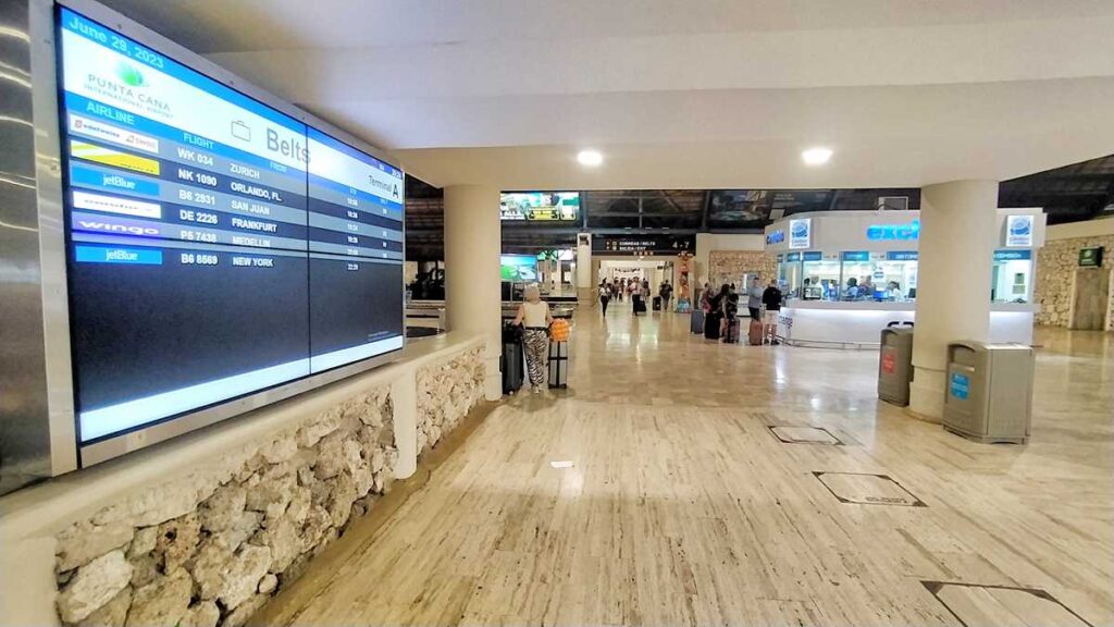 The arrival area of Punta Cana International Airport