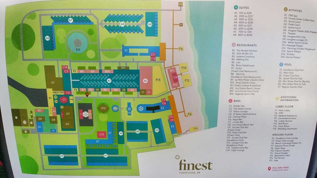 The map of Finest Punta Cana Resort