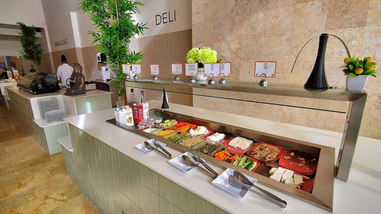 Buffet close-up with dishes