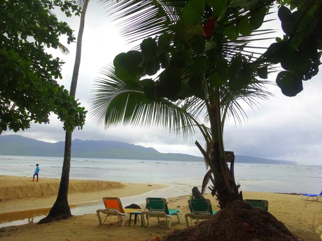 The beach right in the center of Las Galeras, La Playita