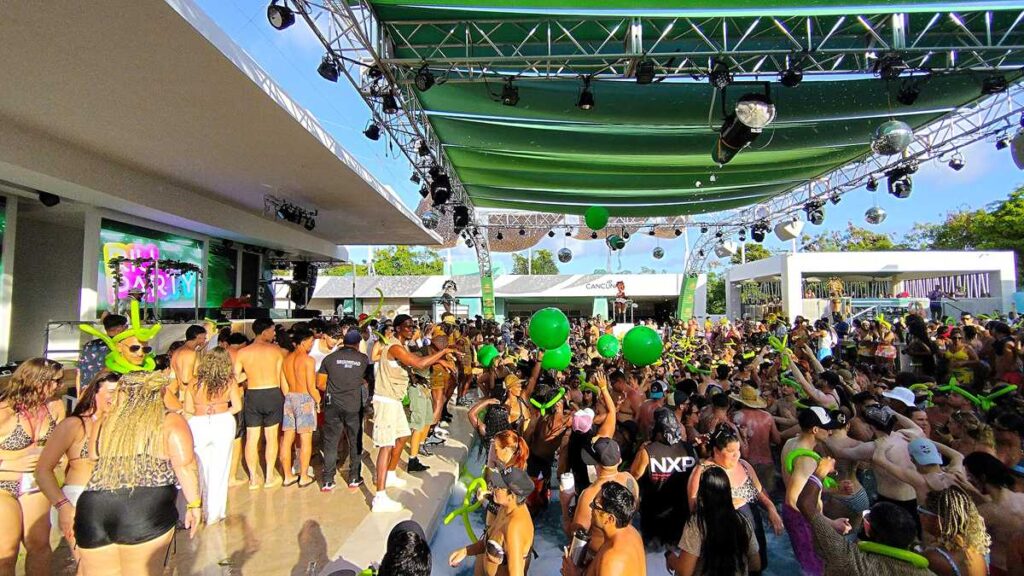 Colorful Riu Party with music and fun atmosphere