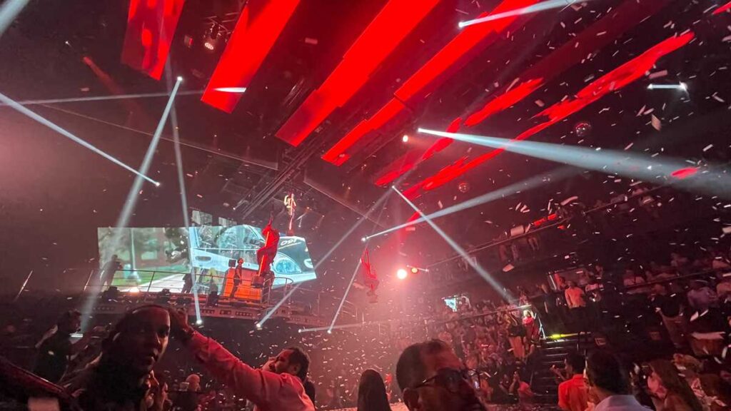 Crowd enjoying live show and performances at Coco Bongo Dominican Republic.