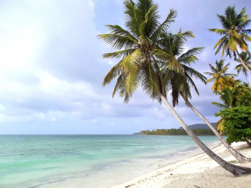 The public beach in the village of Las Galeras