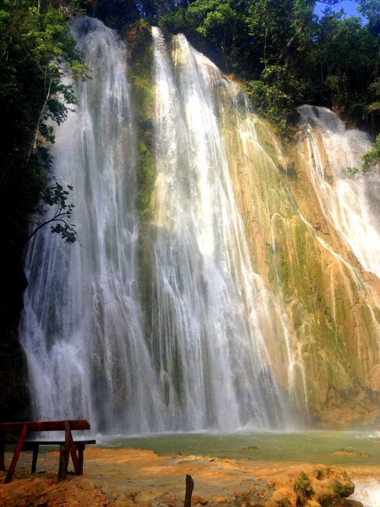 The waterfall of Salto El Limon, one of the most picturesque waterfalls in the Dominican Republic