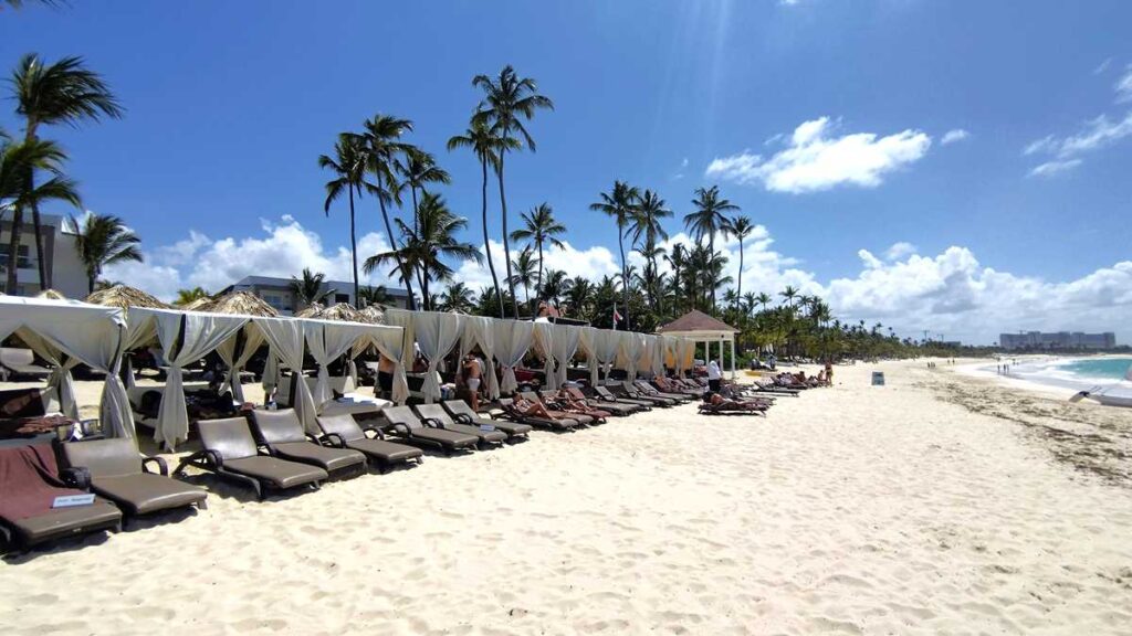 The beach with bali beds at Royalton Punta Cana and Hideaway Royalton