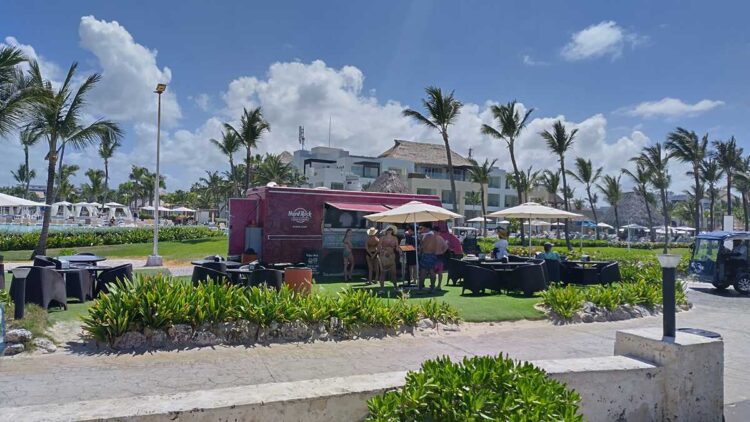 A snack station at Hard Rock Hotel & Casino Punta Cana offering quick bites for guests
