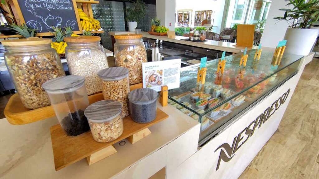 Healthy options, cereals, coffee, and nutritious snacks at Melia Punta Cana Beach Resort.