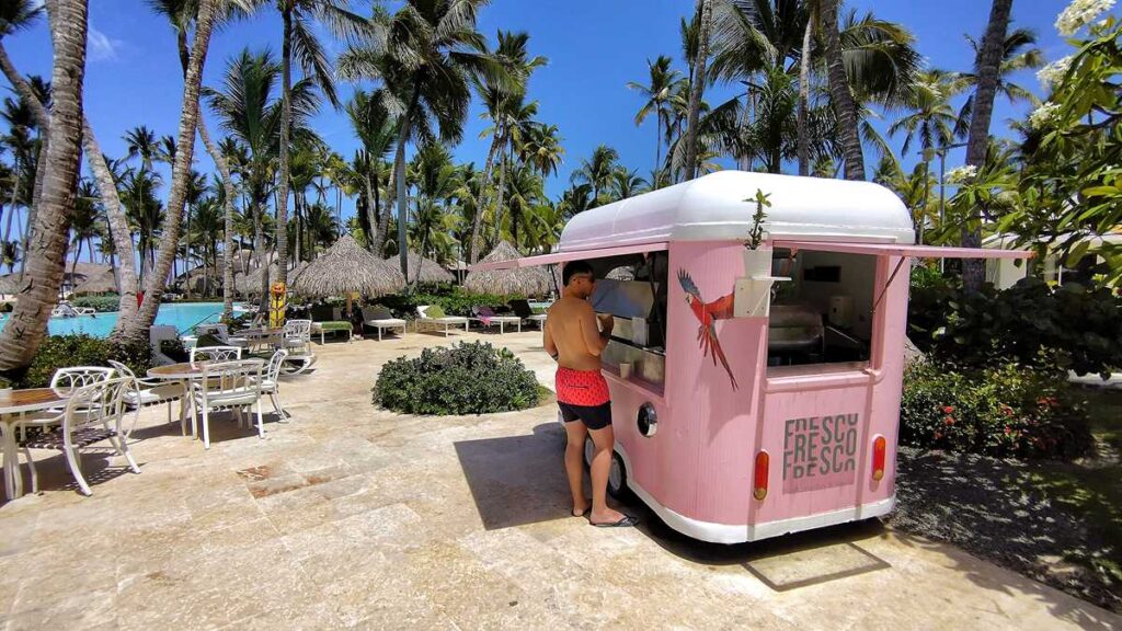 Variety of snacks available around the pool at Melia Punta Cana Beach Resort.