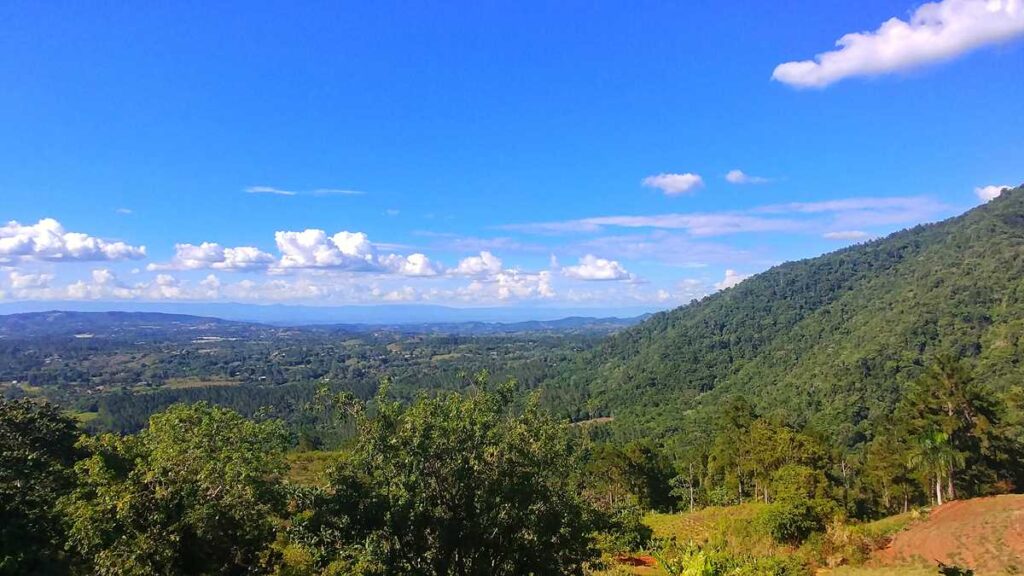 View over the valley of Jarabacoa in the central mountain area of the Dominican Republic