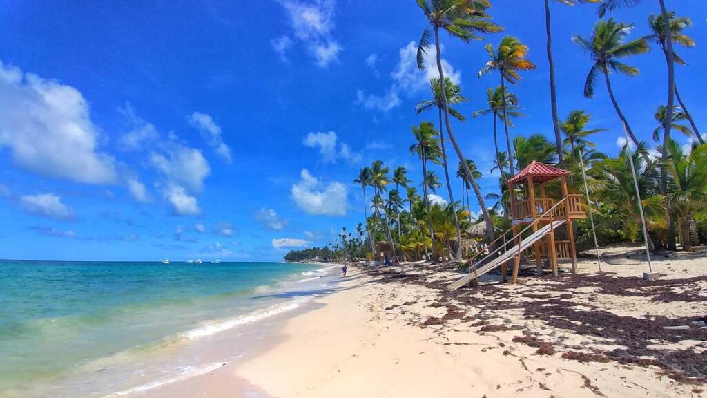 The pristine beach of Bavaro in Punta Cana during times of Coronavirus and Covid-19