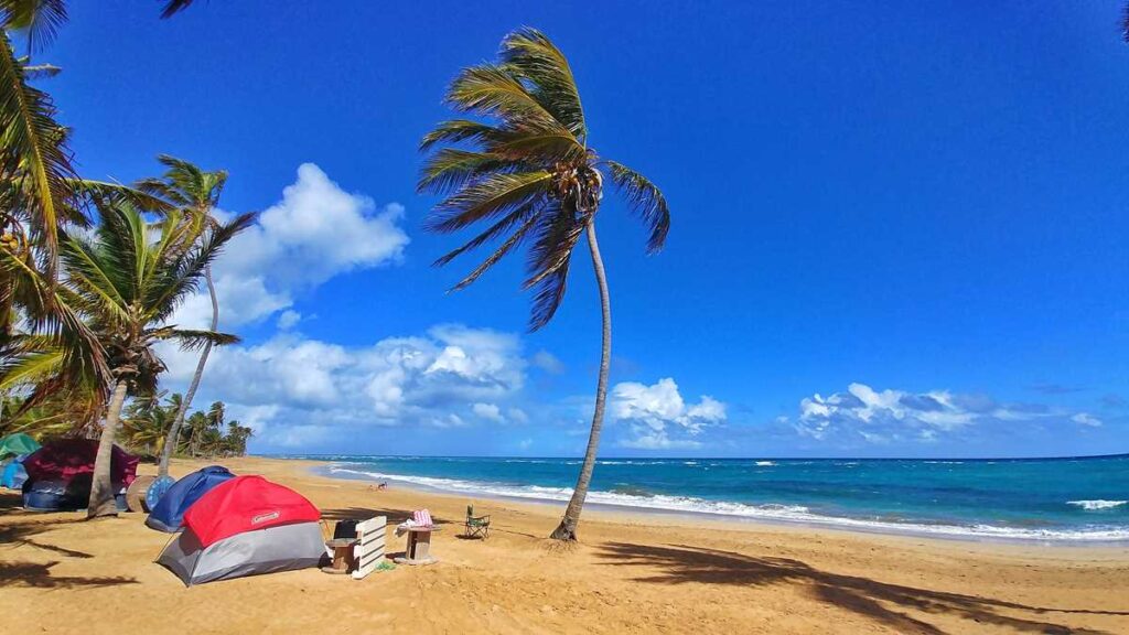 Camping at La Vacama Beach near Punta Cana at Costa Arrecife