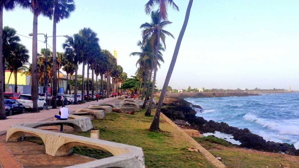 The oceanfront promenade, the Malecon, in Santo Domingo