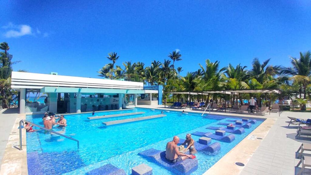 The pool at RIU Palace Punta Cana, one of the several Punta Cana all-inclusive resorts