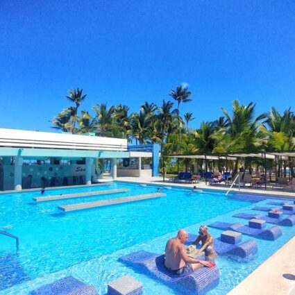 The pool at RIU Palace Punta Cana, one of the several Punta Cana all-inclusive resorts