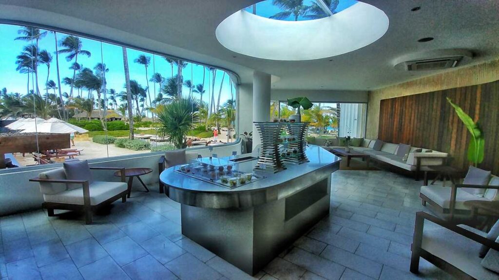 The Preferred Club Lounge at Secrets Royal Beach, the VIP level of this adults-only all-inclusive resort