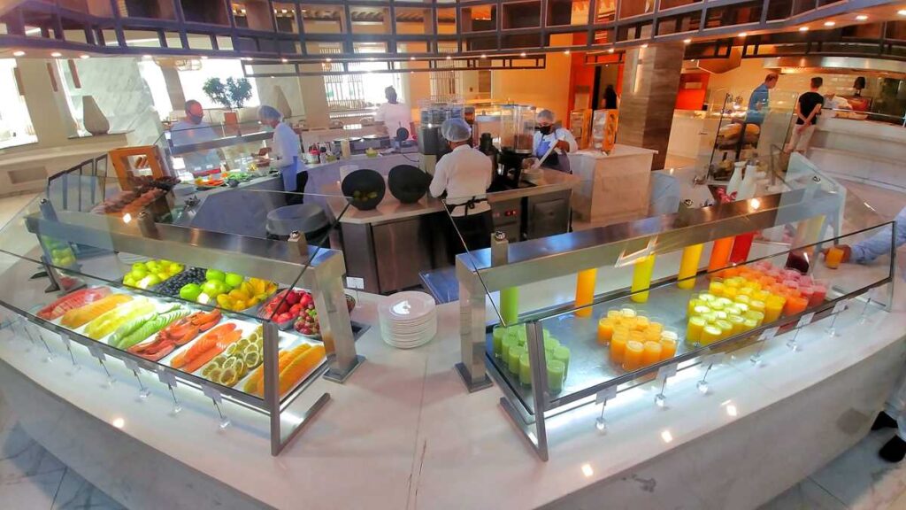 The buffet at adults-only Secrets Royal Beach