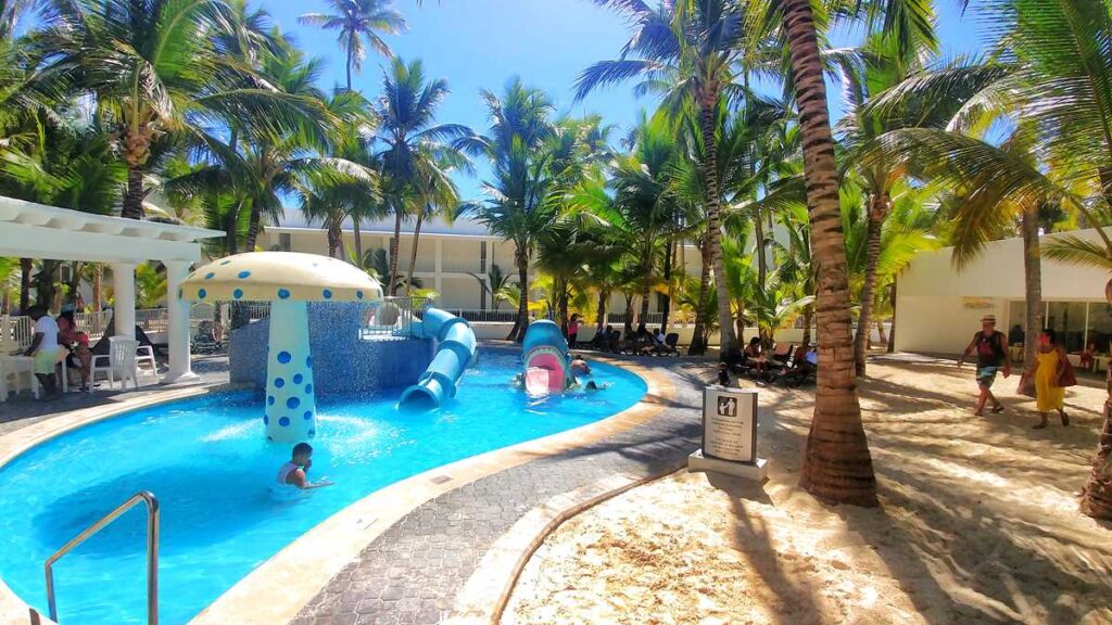 The mini water park at Riu Bambu in Punta Cana