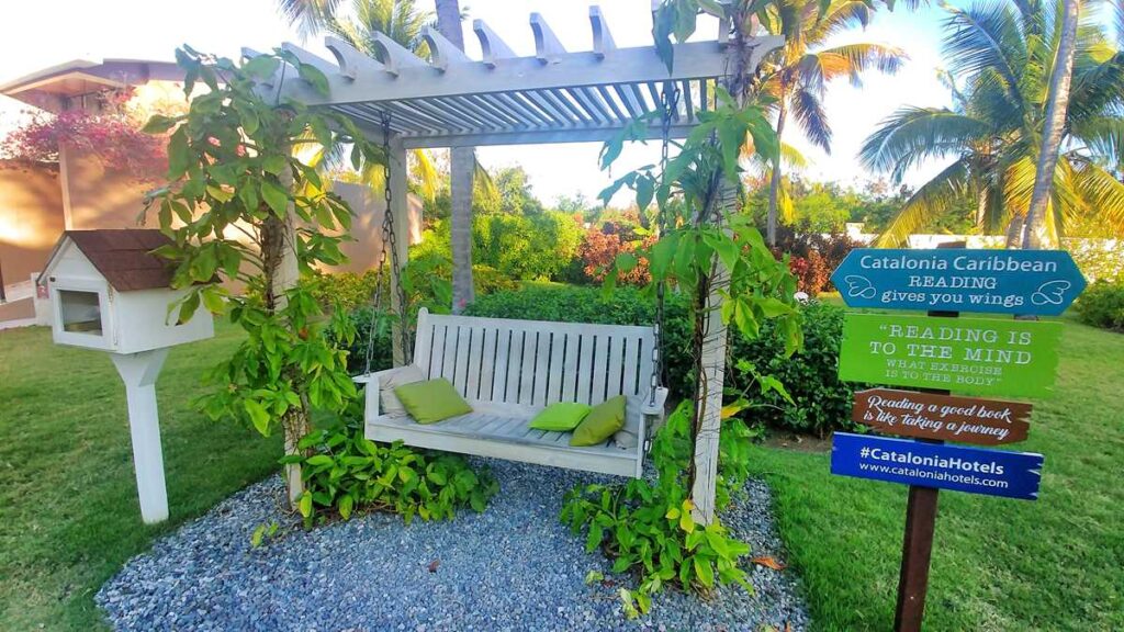 A unique outdoor library at Catalonia Royal Bavaro