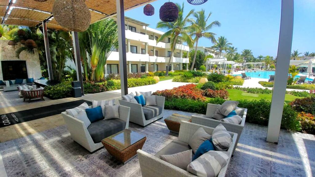 Lounge area at this adults-only all-inclusive resort in Punta Cana