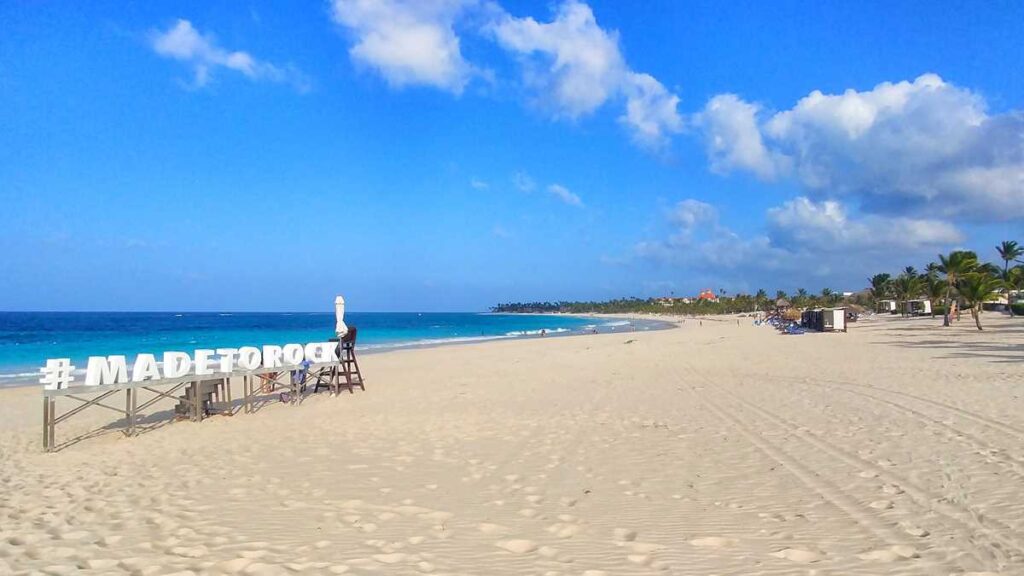 The beautiful beach at Hard Rock Punta Cana, one of the best in Punta Cana