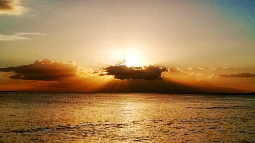 Sunset from Bayahibe, one of the best places for sunsets in the Dominican Republic