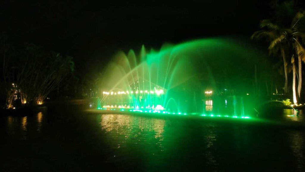 Beautiful lights and fountains at Grand Bavaro Princess in Punta Cana