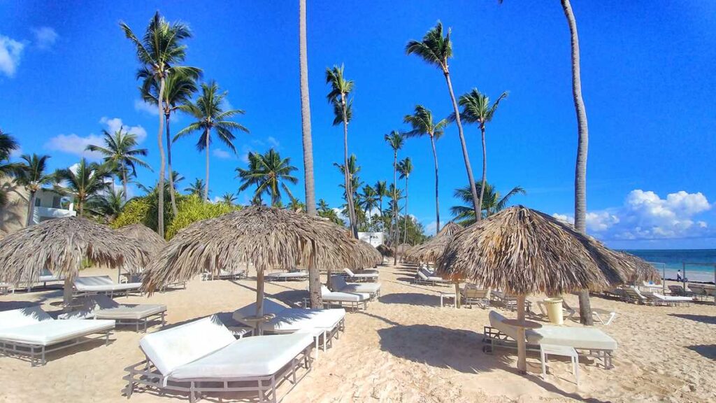 The Grand Bavaro Princess beach in the Platinumm Club section