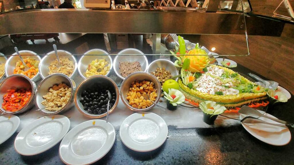 Grand Bavaro Princess buffet, a typical all-inclusive resort buffet