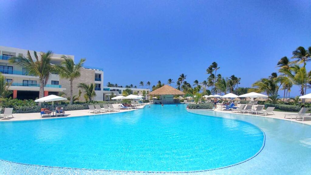 The lower pool at Serenade Hotel Punta Cana
