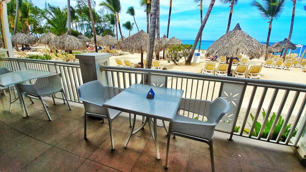 View from the beach restaurant at all-inclusive resort Esmeralda Punta Cana