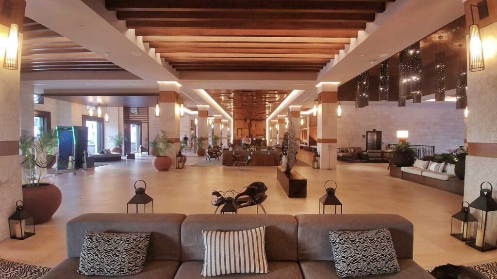 The lobby of Lopesan Punta Cana, a premium all-inclusive resort in Punta Cana