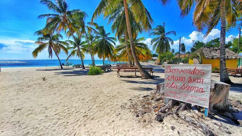 The beautiful and remote village of Mano Juan at Isla Saona in the Dominican Republic